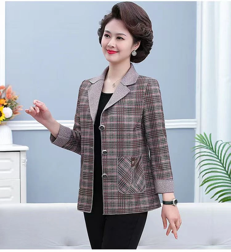 外套妈妈装春装中老年中年女装大码