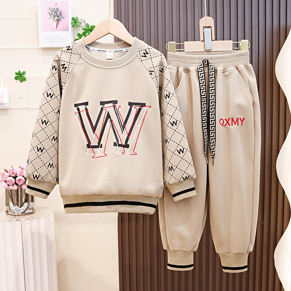 童装套装春款长袖新款韩版洋气男女童同款秋装儿童卫衣两件套潮款