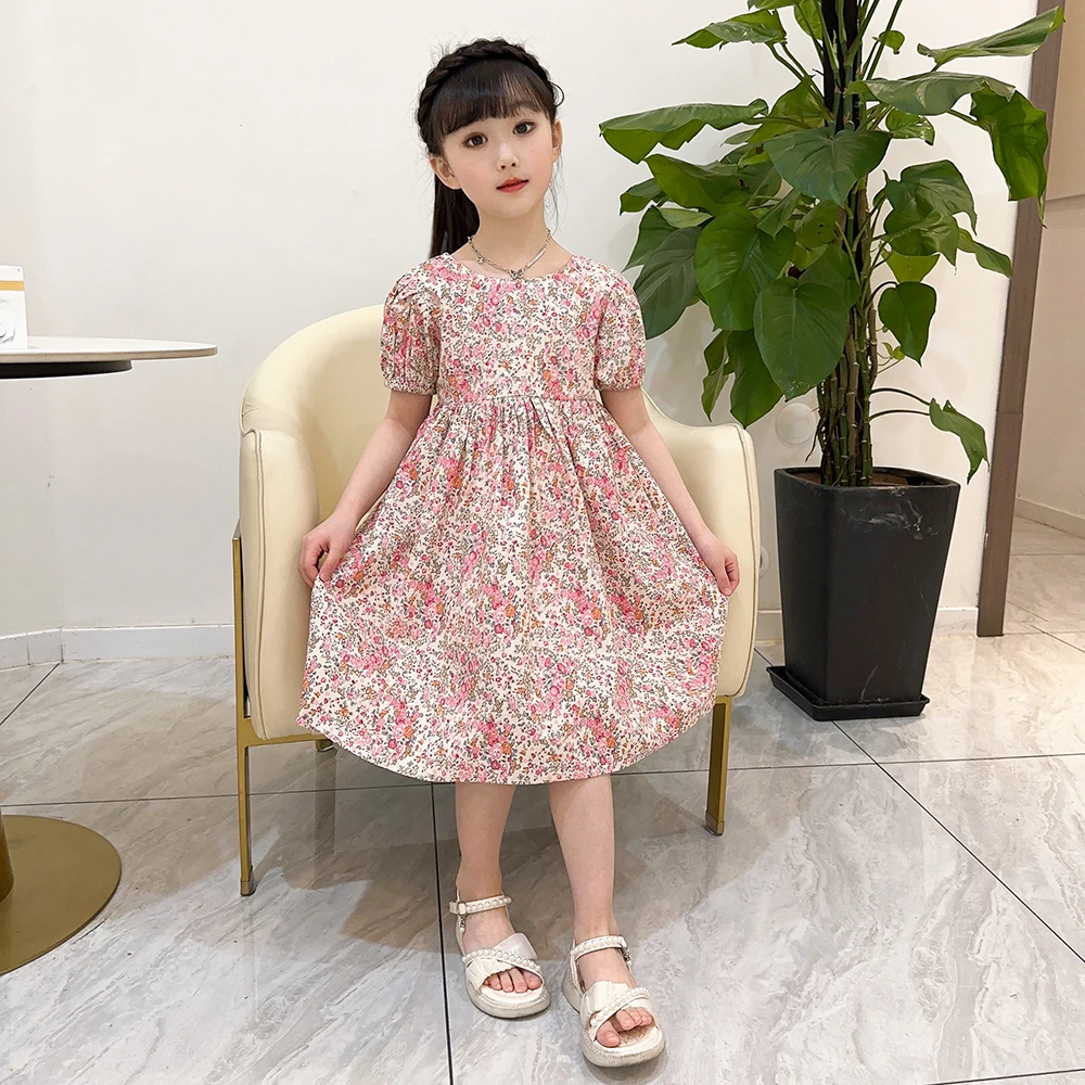 千寻美依女童装连衣裙夏2025新款洋气碎花裙子儿童韩版纯棉公主裙