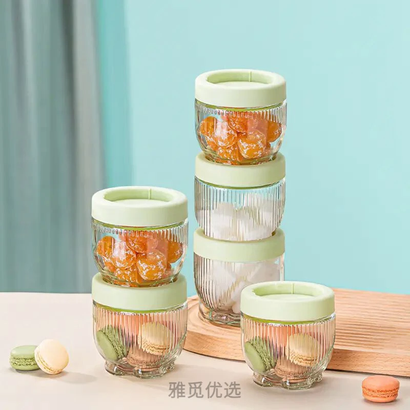 【6只装】网红ins新款猫爪储物罐玻璃家用收纳密封罐杂粮储物罐D094