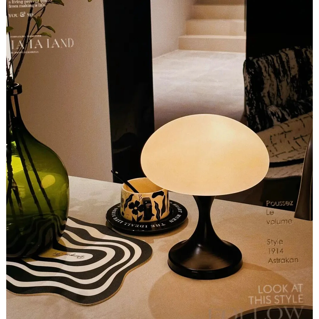 家庭氛围感水母台灯玻璃灯罩无线充电可调节明暗触控轻奢实用E979