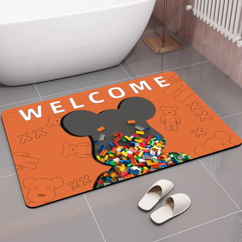 入户门浴室垫子硅藻泥卫生间地垫轻奢风地垫脚垫耐脏吸水防滑地垫