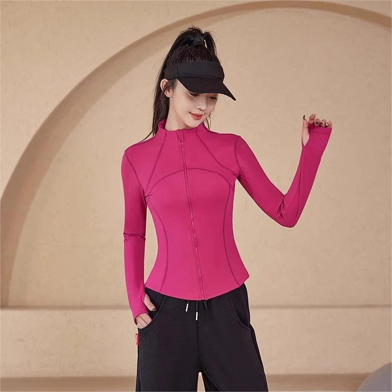 瑜伽服女2024新款跑步运动外套秋冬季健身上衣长袖普拉提训练服