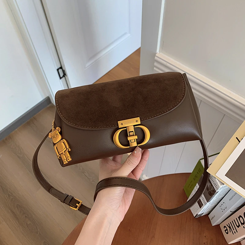 新款秋冬高级感美拉德时尚单肩斜挎通勤小方包小众简约0299-HK001