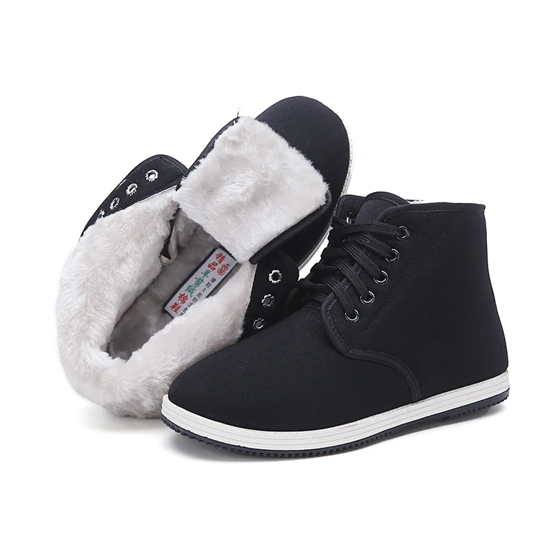 3531户外高帮防滑棉鞋男士加绒休闲棉鞋防寒耐磨舒适黑色棉鞋