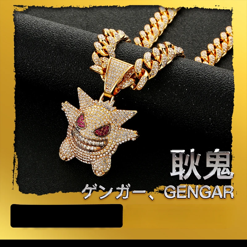 合金项链 耿鬼嘻哈男士项链欧美潮牌小众轻奢时尚坠链百搭潮金色