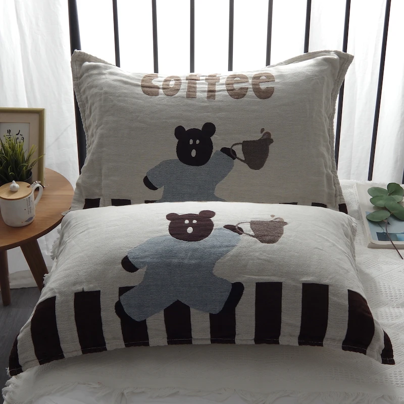 纯棉枕巾一对装a类无荧光加厚柔软吸汗成人单人情侣全棉枕头盖巾