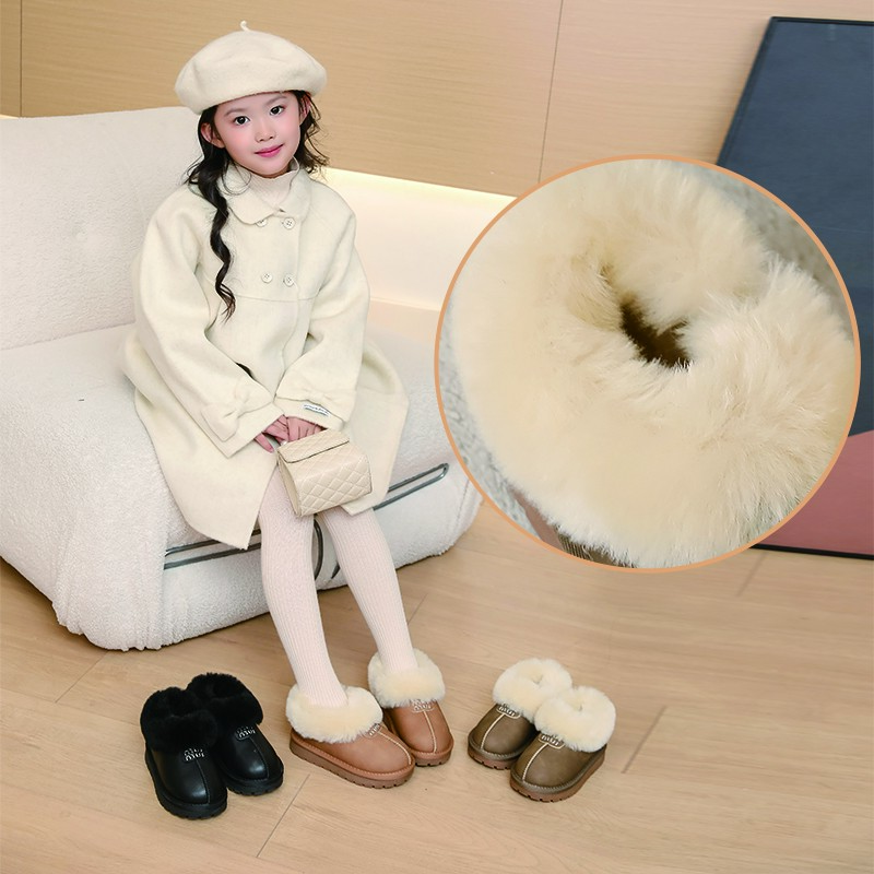 儿童时尚雪地靴加绒加厚2024秋冬季新款女童冬季保暖棉鞋防水防滑
