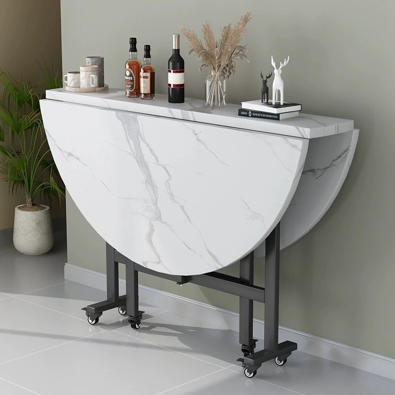 伟赞餐桌家用小户型折叠桌现代简约饭桌多功能北欧风多人大圆桌子