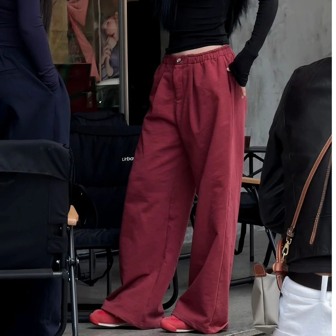 叮叮｜冬季慵懒宽松阔腿休闲长裤1557
