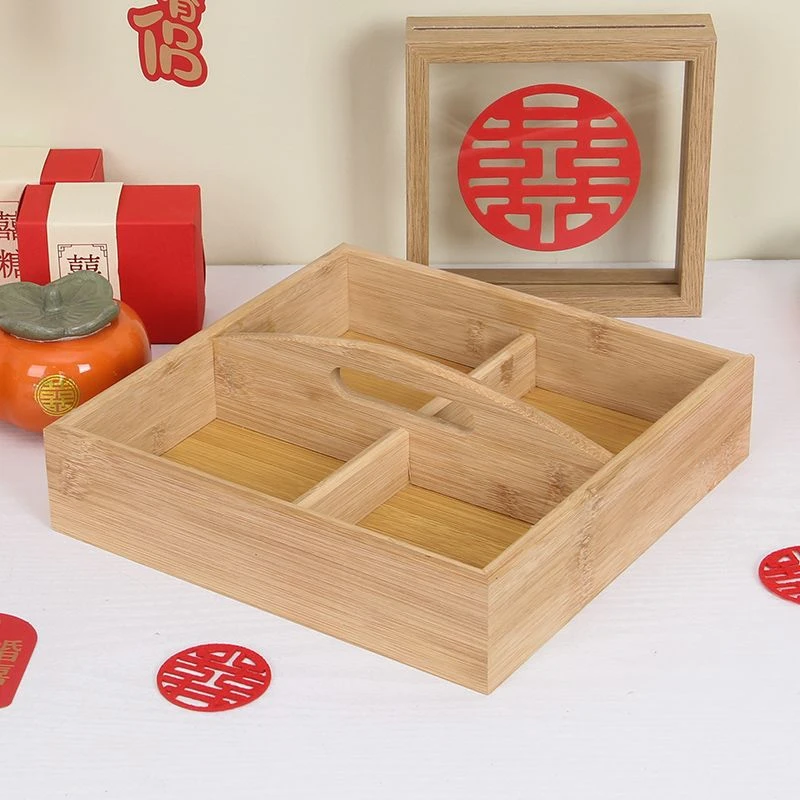 干果盒糖果瓜子盒分格手提酒店零食盘年货中式盒带盖高档结婚