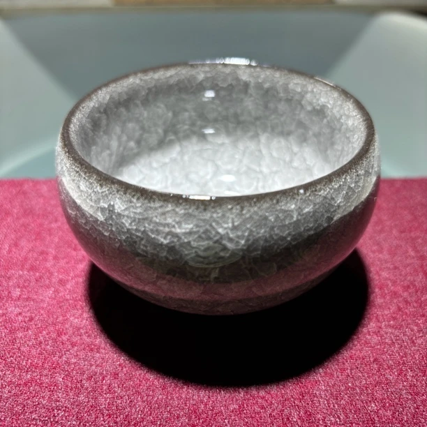 水墨色大肚黑冰茶杯复古
