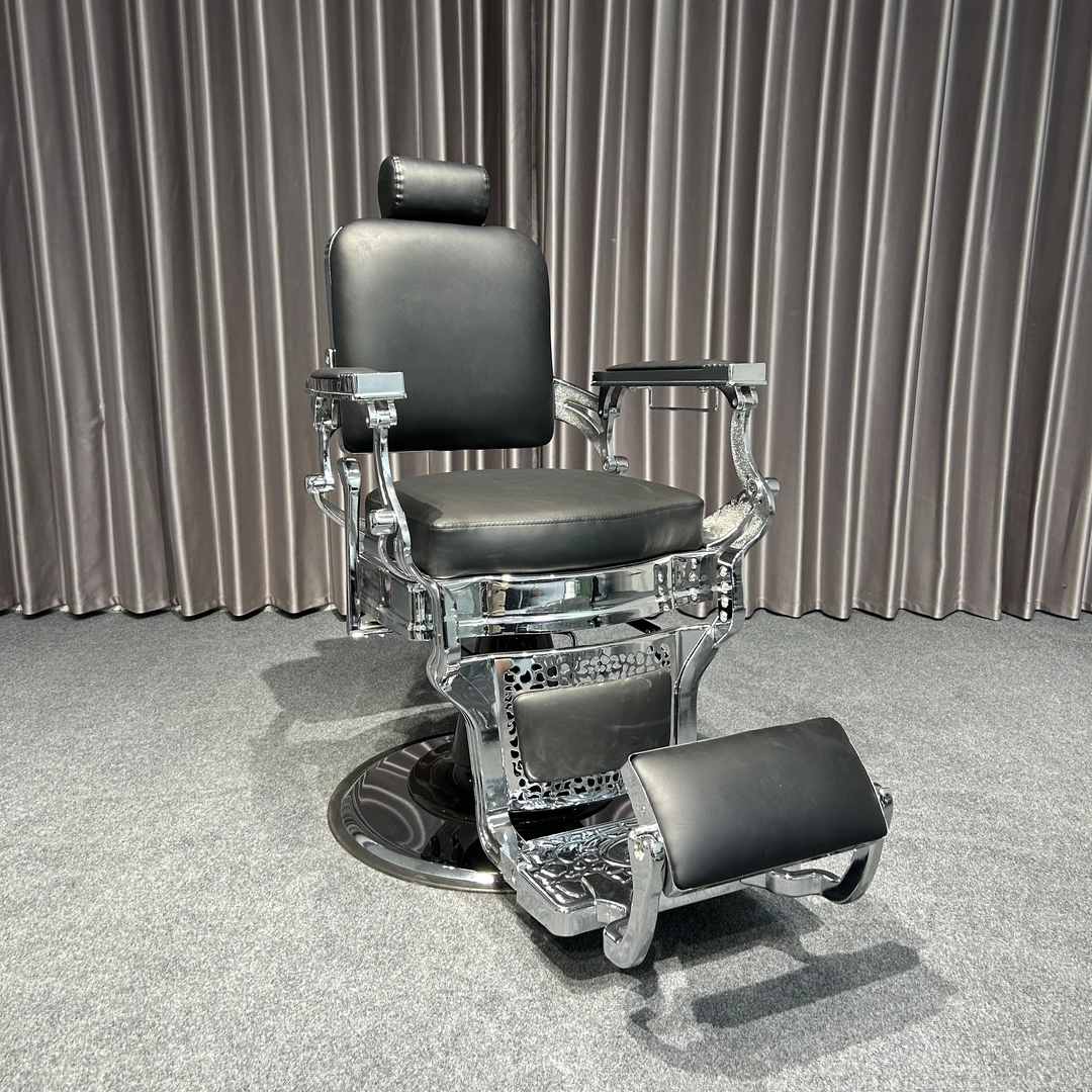 高端男士理发店椅子可放倒复古油头刮胡子大椅发廊专用升降剪发椅