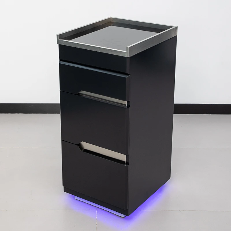 新款美发店工具柜简约美容美发储物柜工具柜收纳柜展示发光柜子