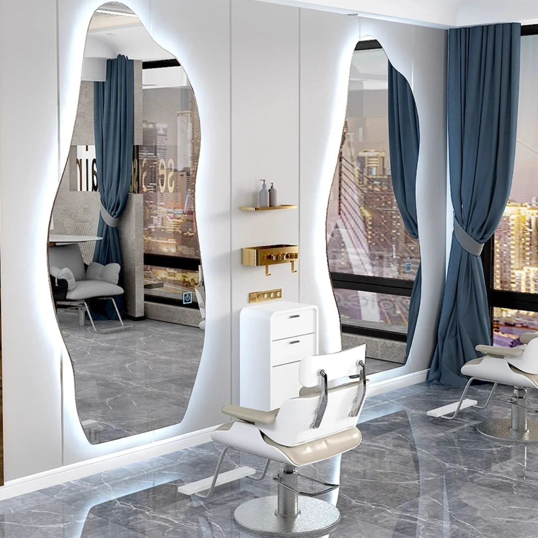 理发店镜台网红烫染挂镜发廊专用美容镜落地剪发镜美发店专用镜子