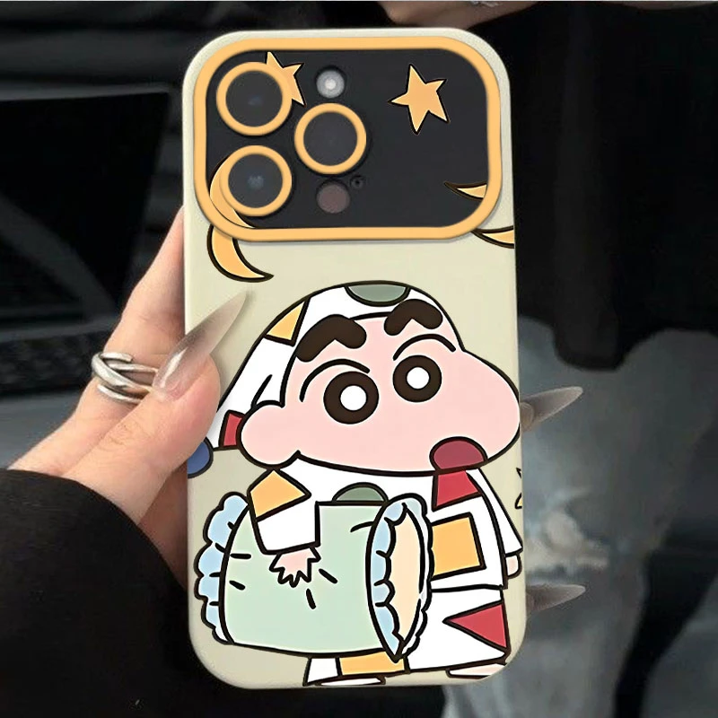 睡衣小新视窗款适用苹果14手机壳iphone13promax全包12硅胶11/x