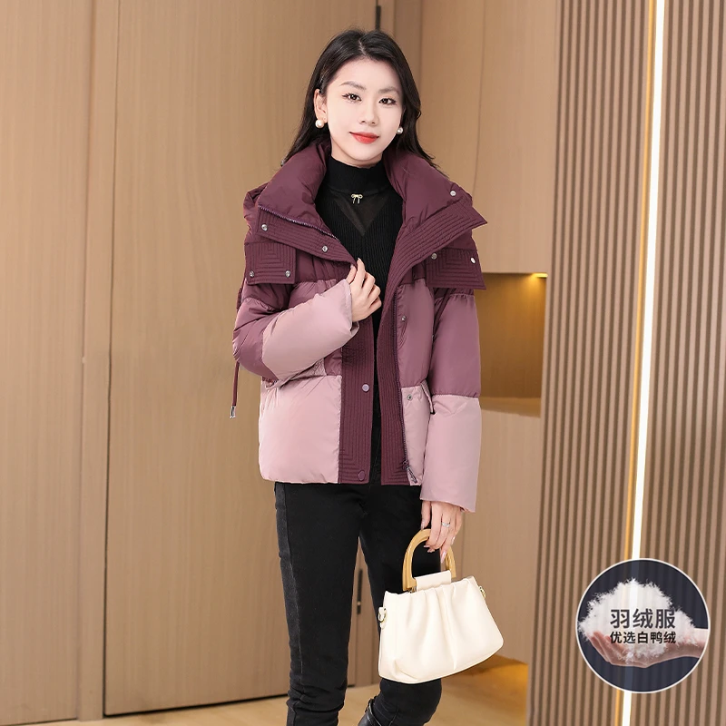 芙优雅新款气质时尚大气减龄休闲收腰显瘦羽绒服16959