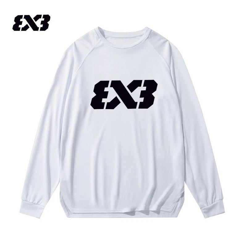 3X3美式长袖训练服运动透气投篮服T恤宽松篮球跑步健身速干上衣