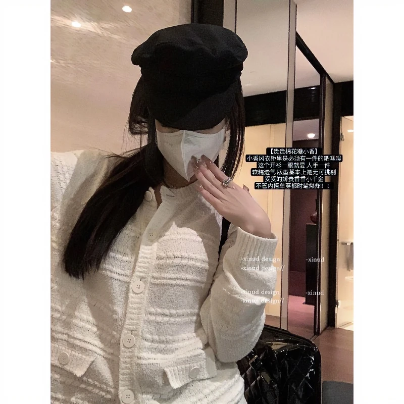 XINUD贵贵棉花糖小香*重工针织千金感针织外套毛衣韩系气质秋冬