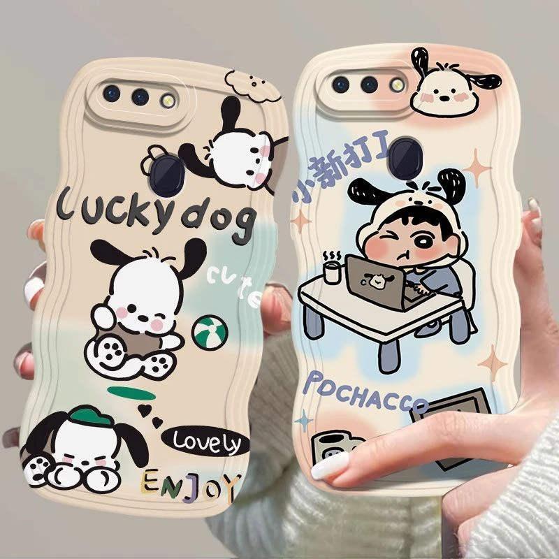 适用OPPOR15梦境版手机壳小新打工磨砂超薄R15防摔波浪边个性网红