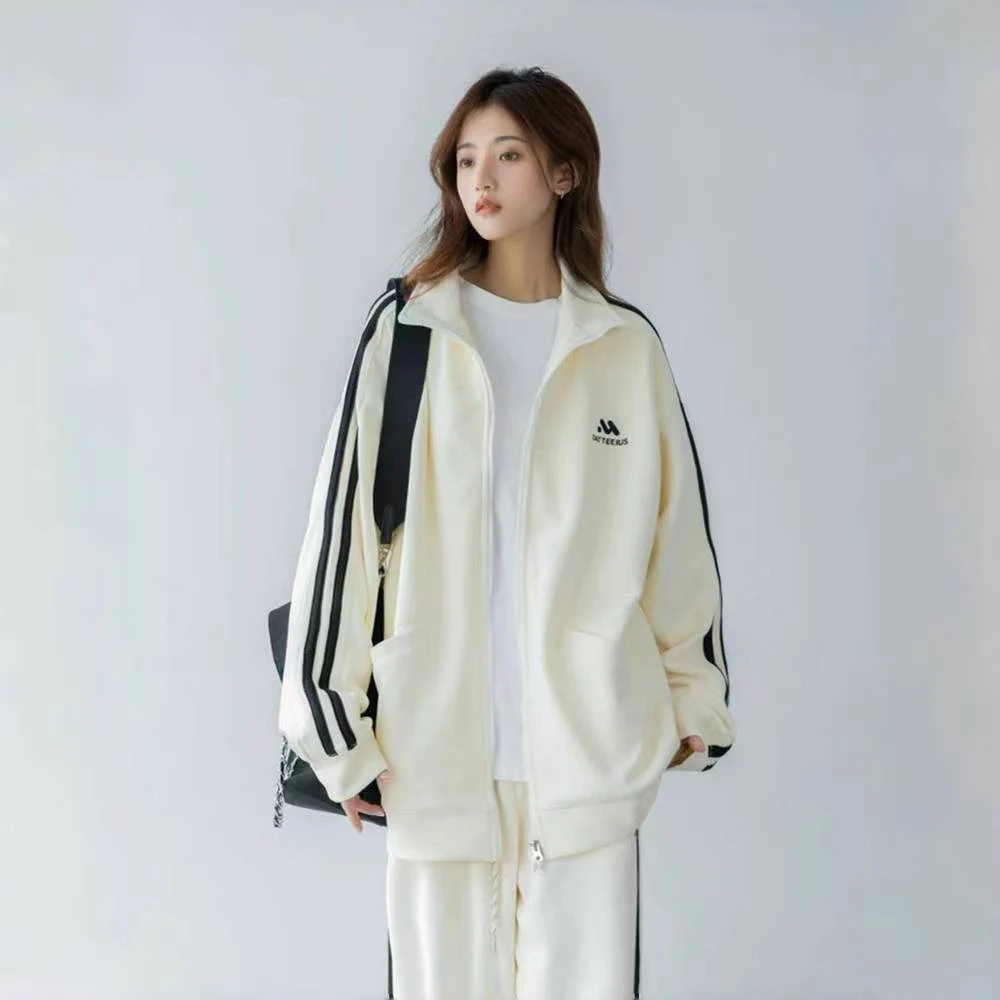 少女港风复古运动服套装女秋冬学生宽松时尚卫衣休闲裤洋气两件套