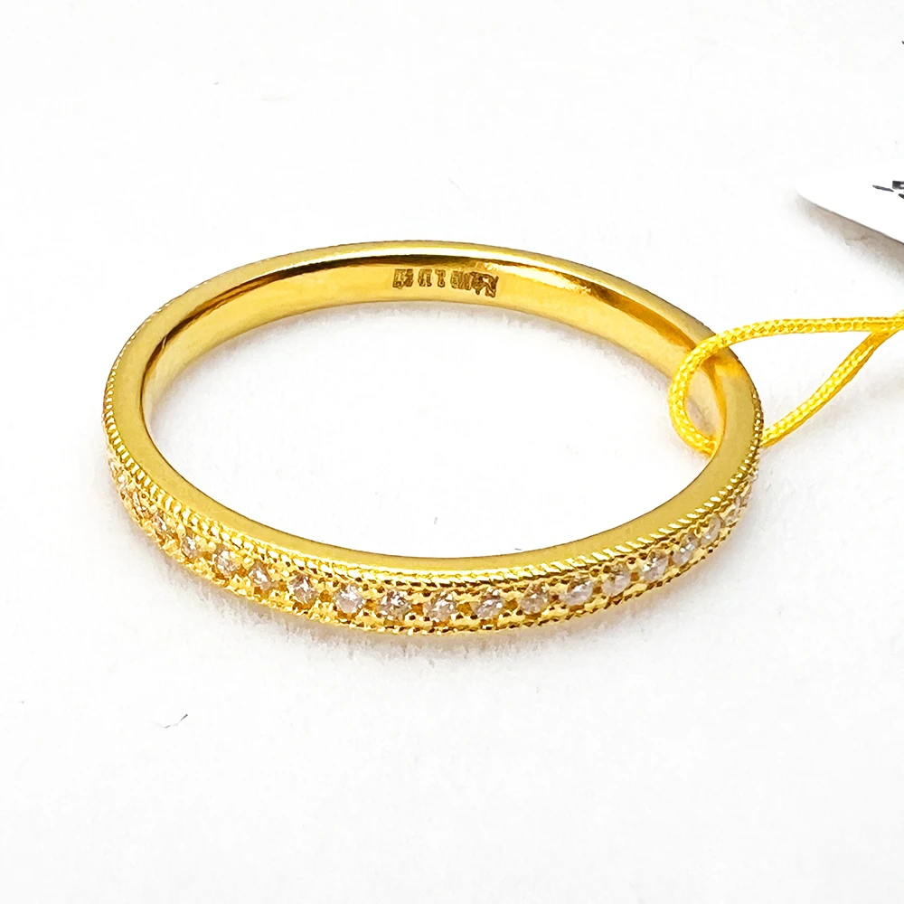 【星辰-戒指】足金999镶嵌莫桑【黄金首饰】