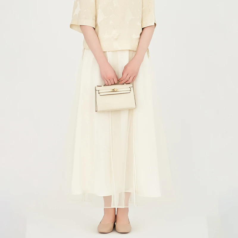 浮云堂·风钟乐·新中式飘逸温柔双层大摆半身长裙5130