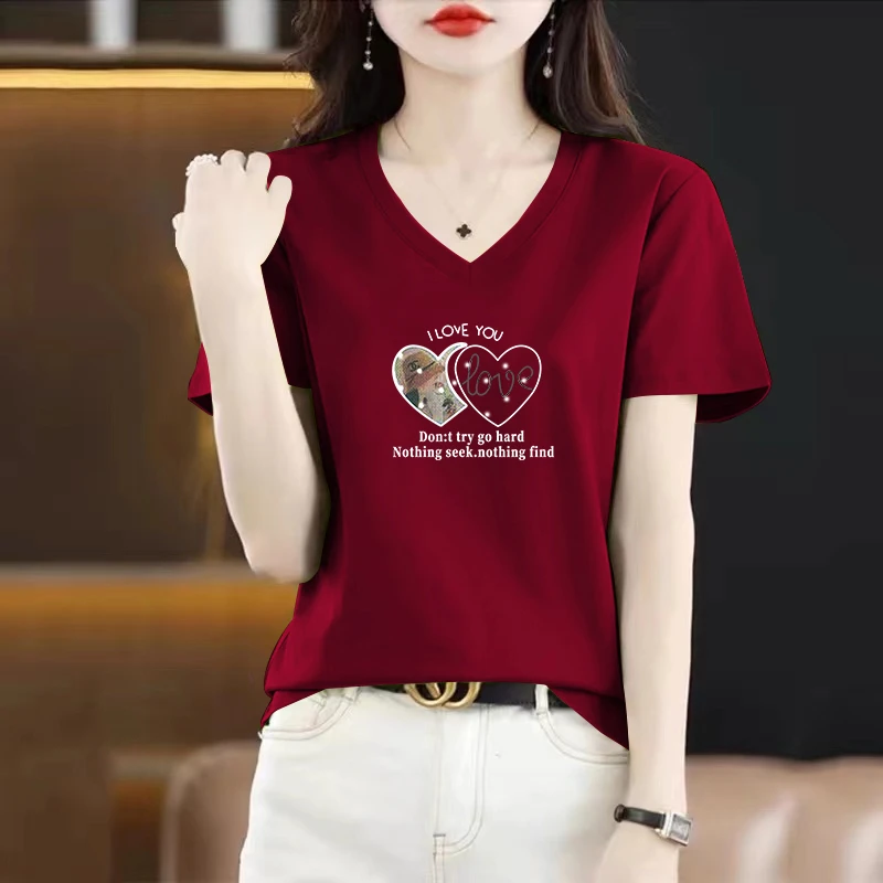 短袖纯棉t恤上衣女2024新款宽松韩版小个子显瘦短款体恤衫女百搭