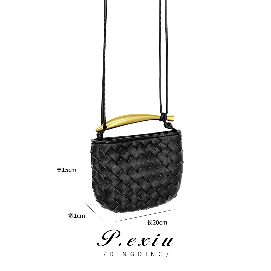 PanYiXiu/潘依绣新款小众沙丁鱼包双面编织手提单肩斜挎包 6002