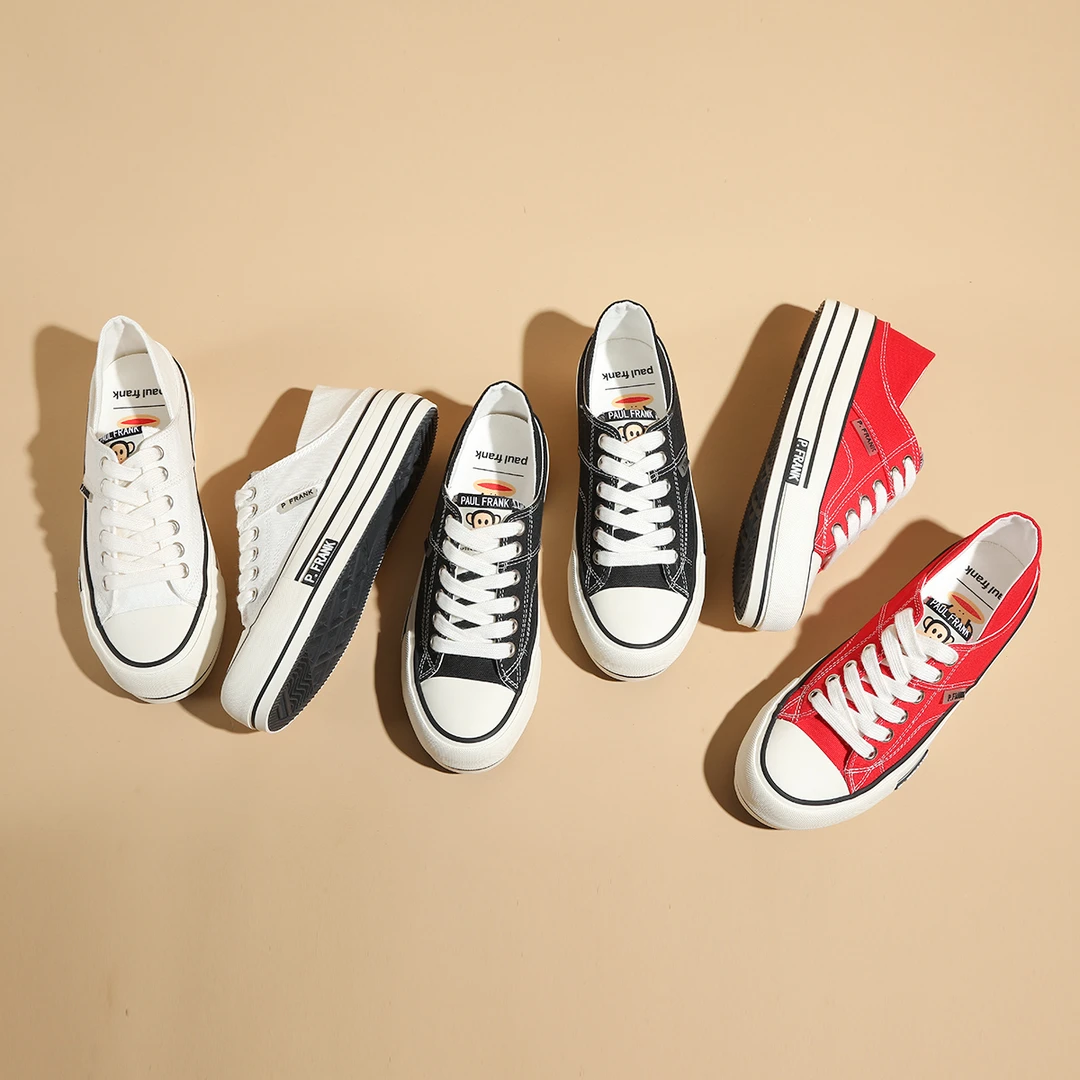 大嘴猴夏季女鞋小白鞋板鞋帆布鞋潮流时尚休闲百搭低帮两穿鞋经典