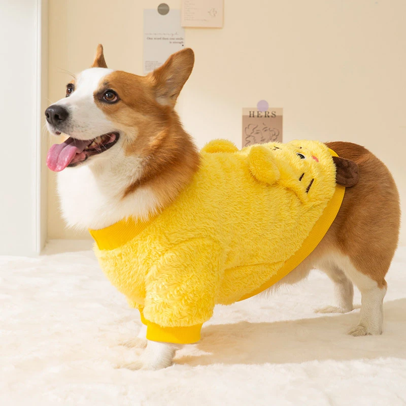 可爱虎头秋冬季宠物两脚衣中小型犬狗狗可爱虎头柯基专犬保暖绒衣