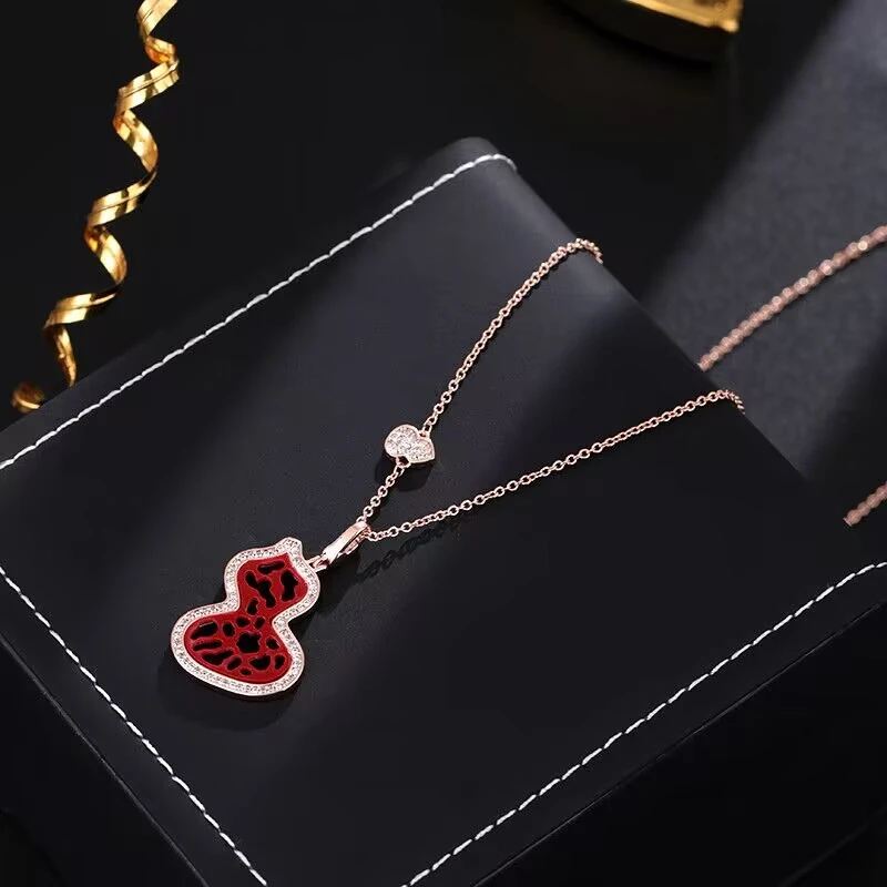 铜合金项链 《货号7149》红葫芦吊坠项链（链长 45）