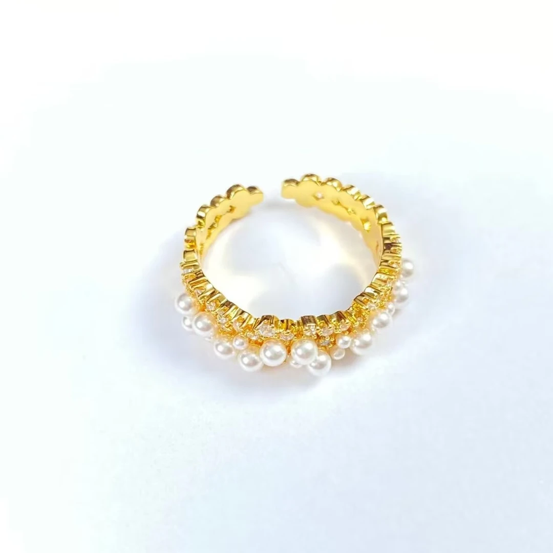 铜合金戒指 《货号8515》7457细版本璀璨珠珠戒指