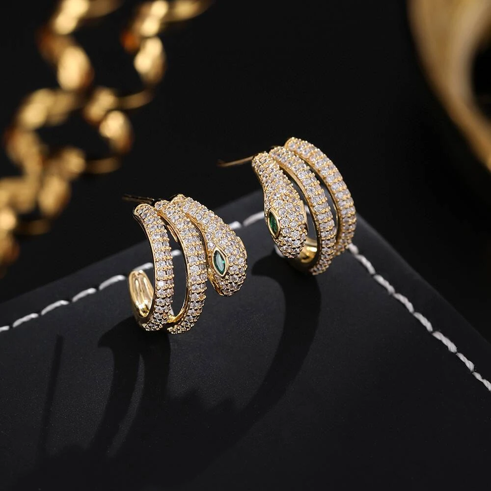 铜合金耳饰 《货号6058》小蛇C圈气质百搭耳环