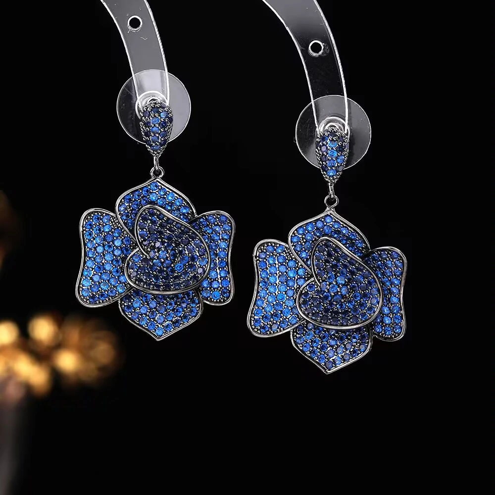 铜合金耳饰 《货号1303》欧美重工大花吊坠