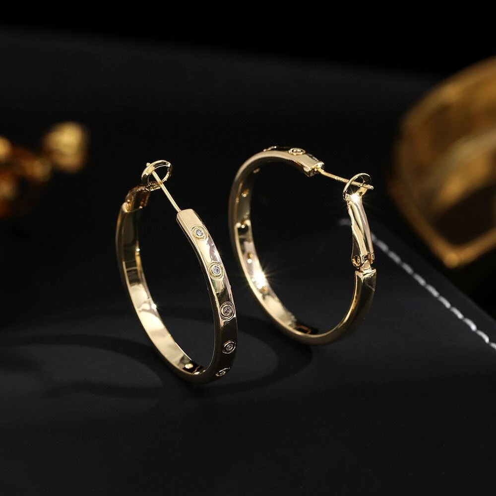 铜合金耳饰 《货号6573+》 简约气质耳圈欧美大耳圈