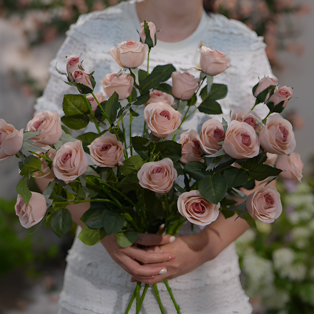 泡泡玫瑰花 卡布奇诺玫瑰花 多头玫瑰假花仿真花 餐桌花