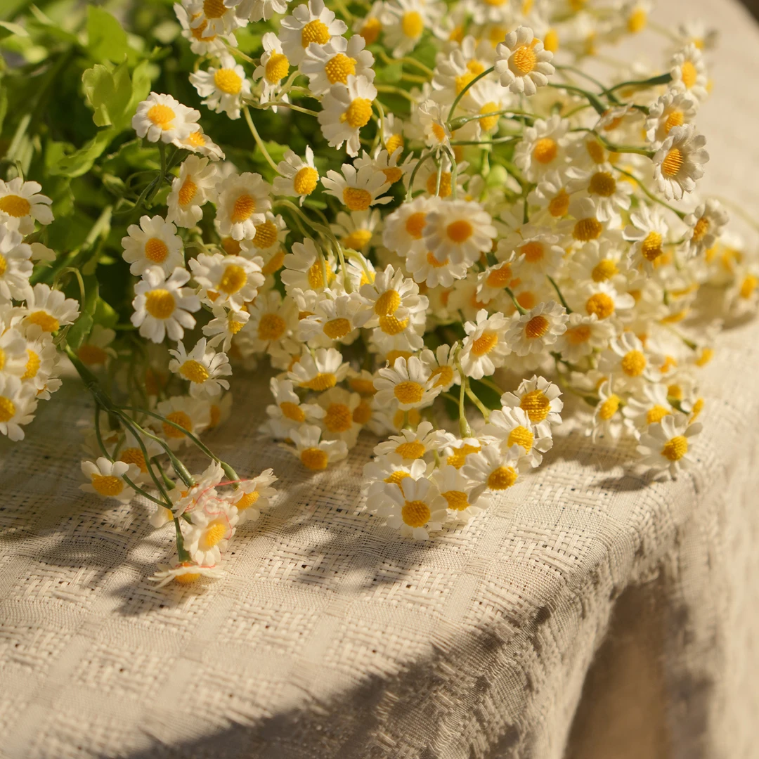 雏菊仿真花小野花清新田园风ins 淡黄色花 解压花材绢布材质