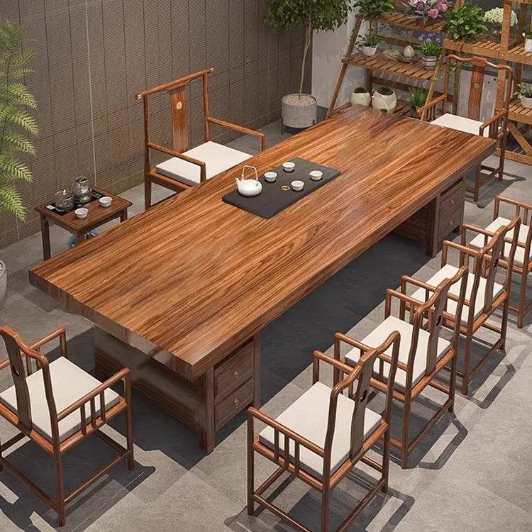 格美-大板桌-原木整板整切 办公桌 泡茶桌 会议桌 书桌 岛台