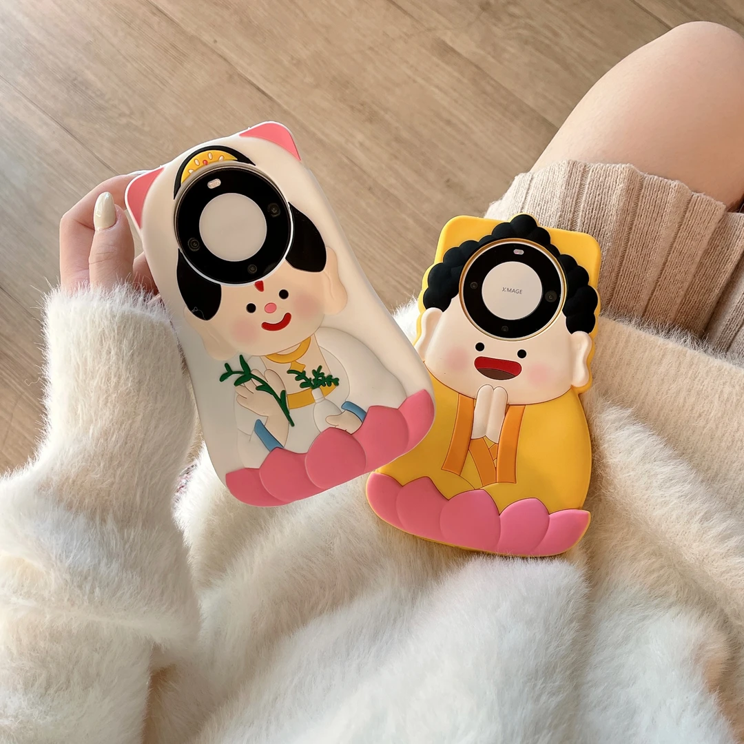 Q版佛祖适用华为mate60pro手机壳p60pro新款mate40pro立体硅胶套