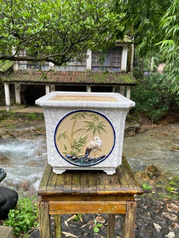 中国风石湾手工花盆27*27*23