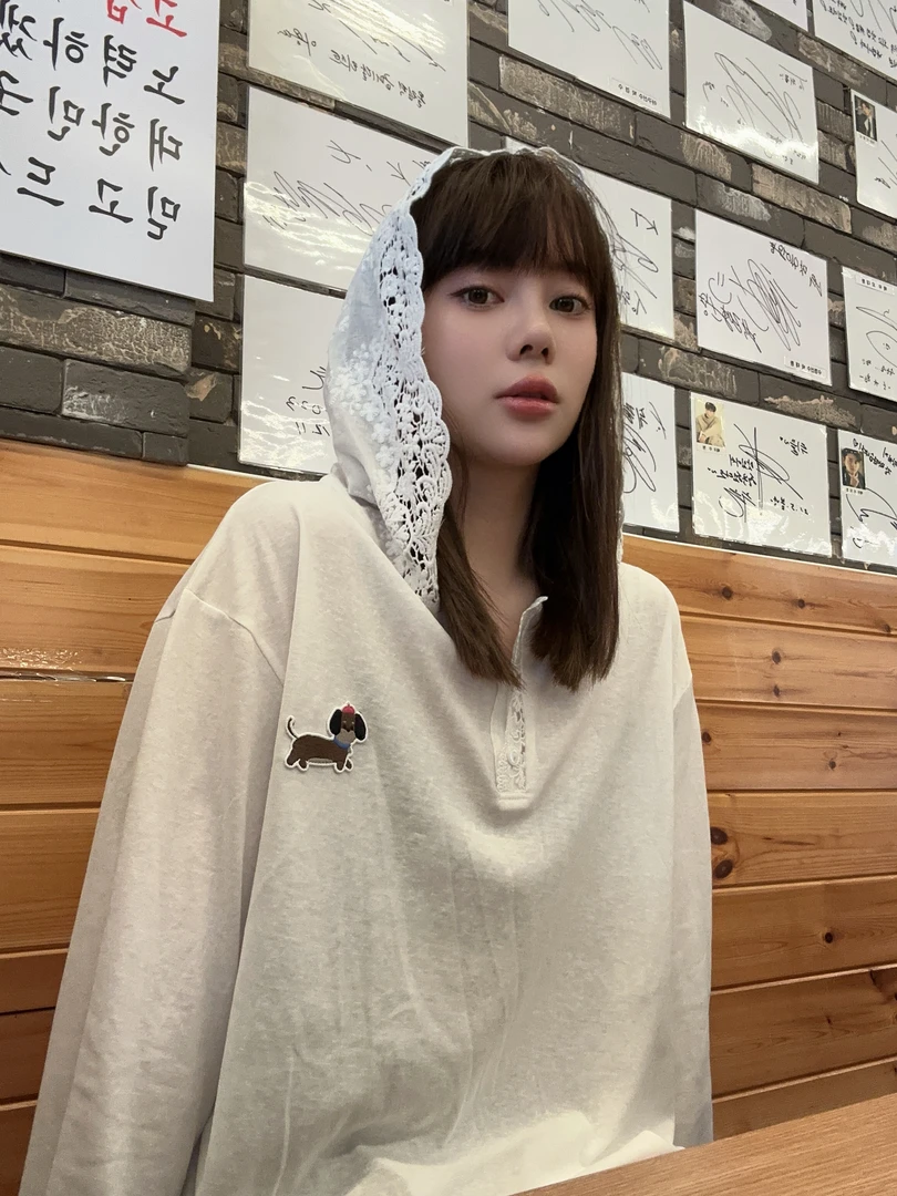 蕾丝花边【小狗定制】长袖T恤