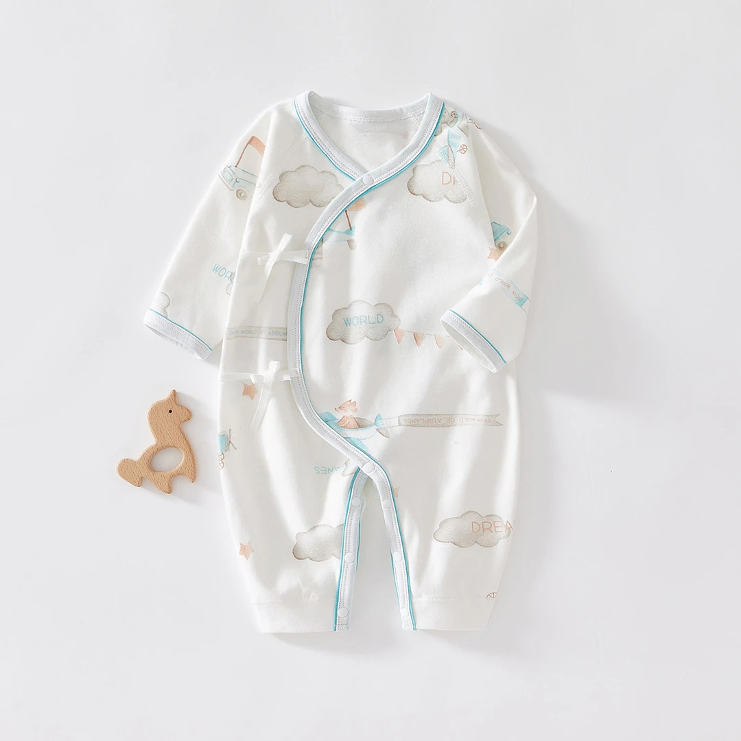婴儿衣服夏季0-6月和尚哈衣爬服 春夏薄款新生婴儿连体衣内搭舒适