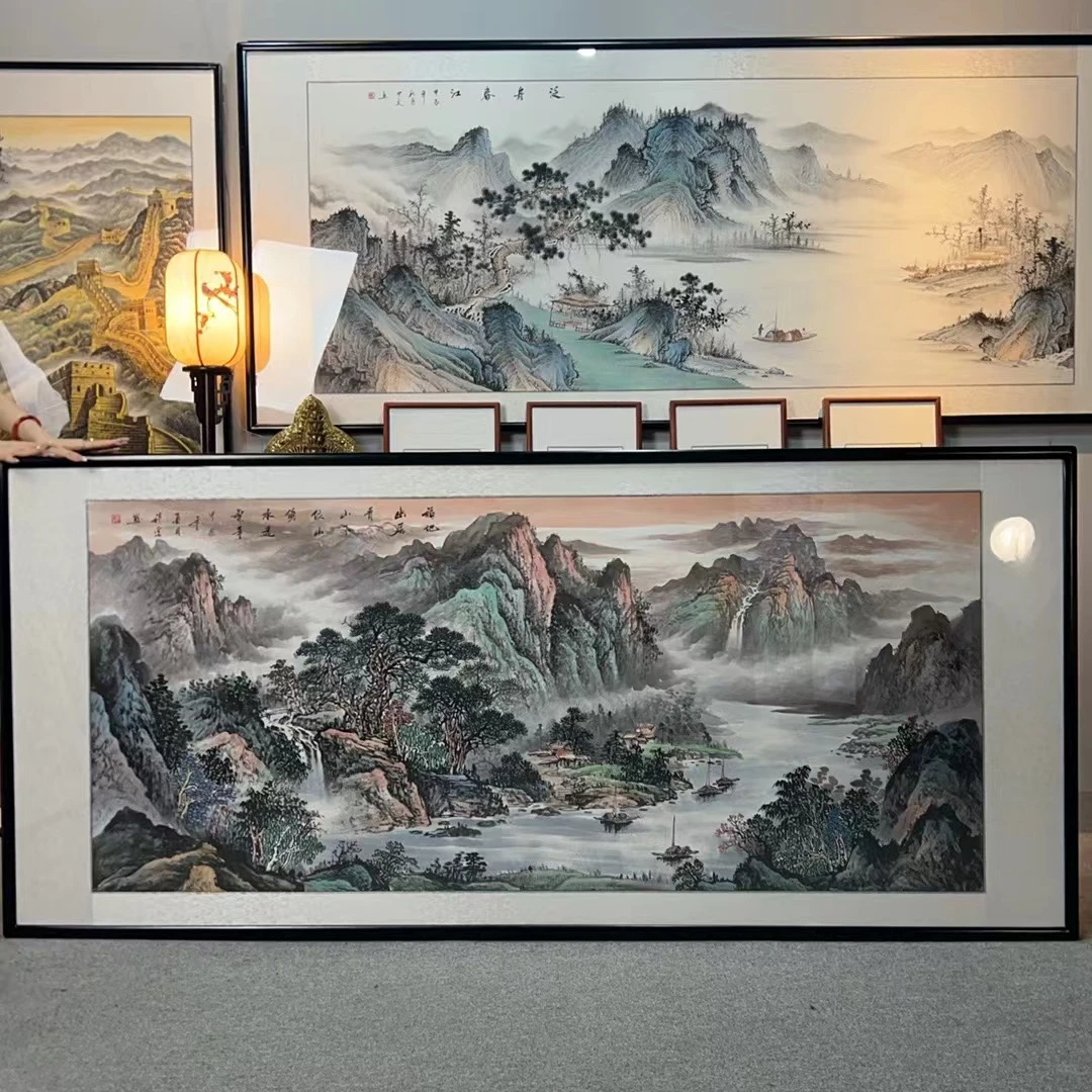 纯手绘-福地幽居青山下（238*108）新中式国画挂画