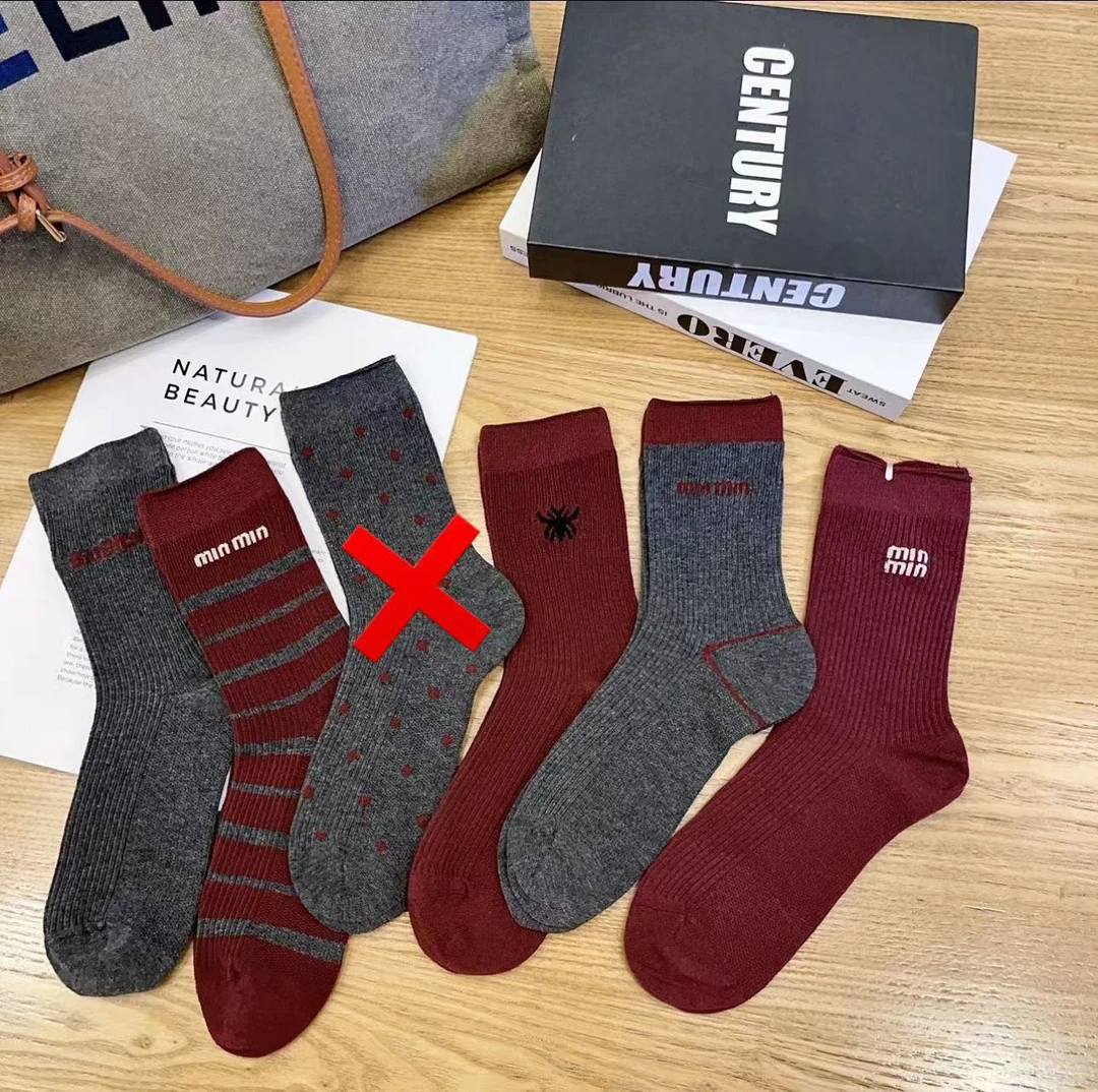 女士秋冬中筒袜复古潮袜透气百搭001