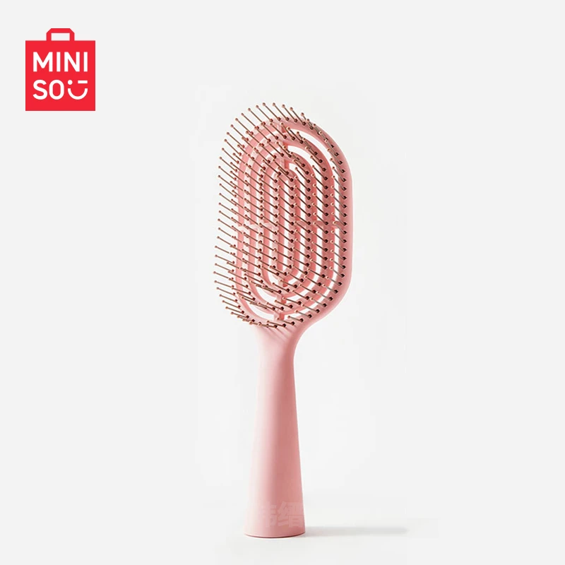 名创优品MINISO女士长柄骨梳立式干湿两用学生宿舍梳子梳头发工具