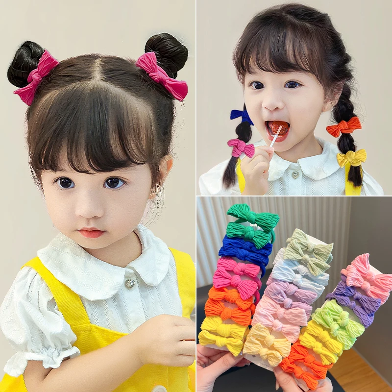 头绳蝴蝶结不伤发儿童皮筋女无接缝发圈橡皮筋高弹力彩色发绳头饰