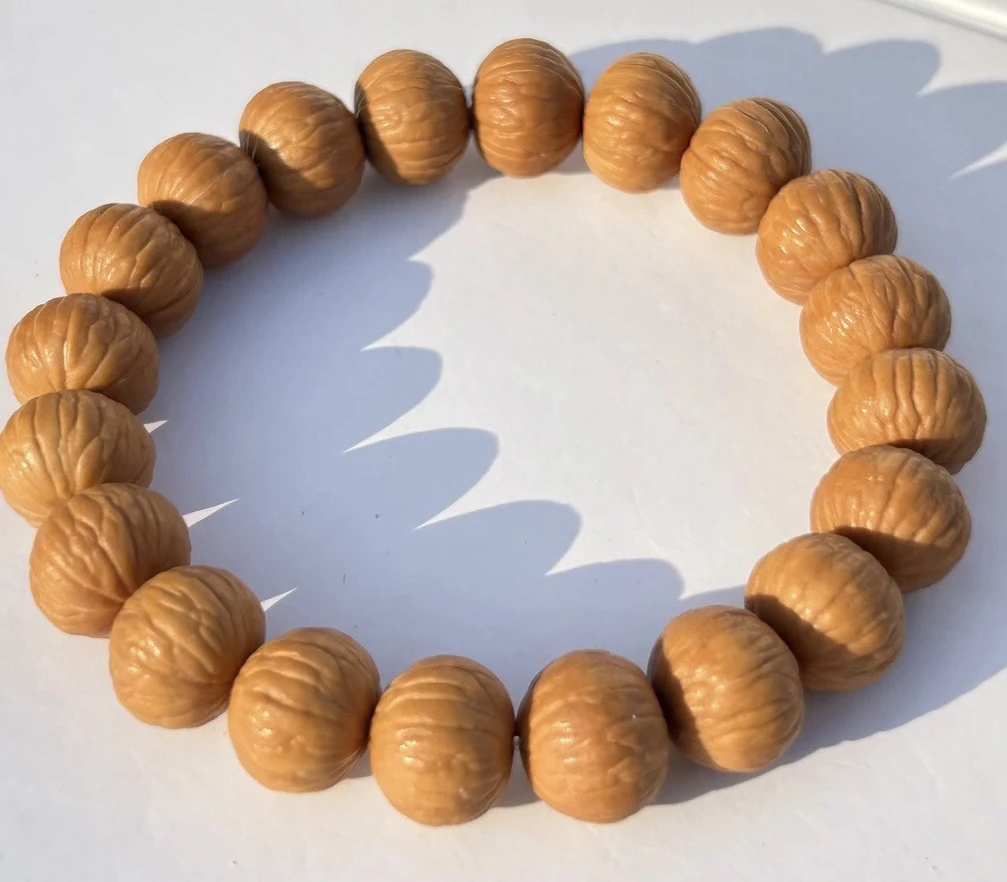 原皮无打底猴头凤羽核桃16.17加(误差小)无瑕疵手串