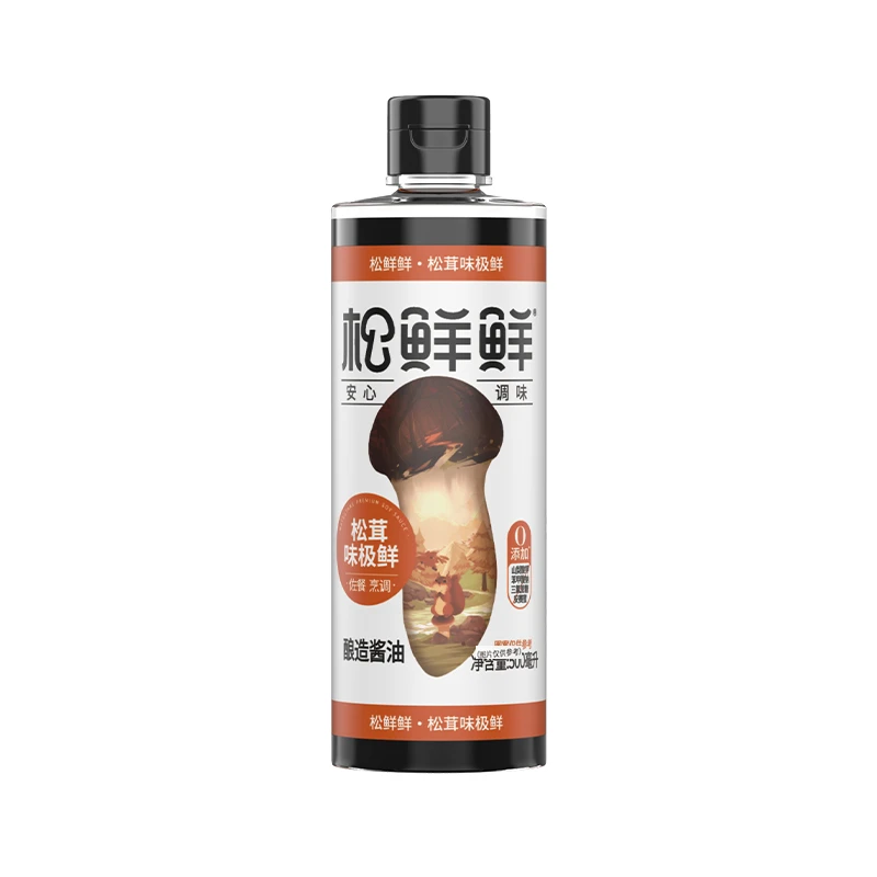 松鲜鲜松茸味极鲜500ml×1瓶0添加特级酿造酱油生抽点蘸凉拌调味
