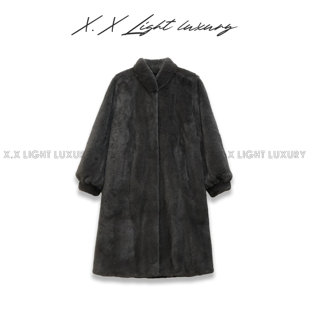 2024轻奢设计师 秋冬冬季中长款气质显瘦仙女款外套2 剪刀领